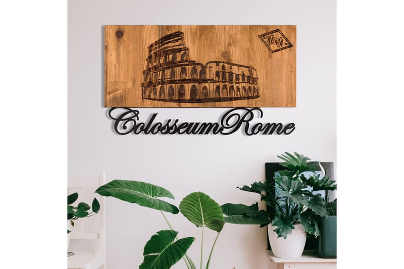 Rome Väggdekor - Svart/Valnöt - Inredning - Väggdekor - Skylt - Plåtskyltar