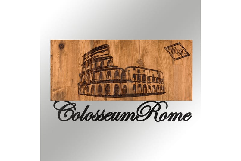 Rome Väggdekor - Svart/Valnöt - Inredning - Väggdekor - Skylt - Plåtskyltar