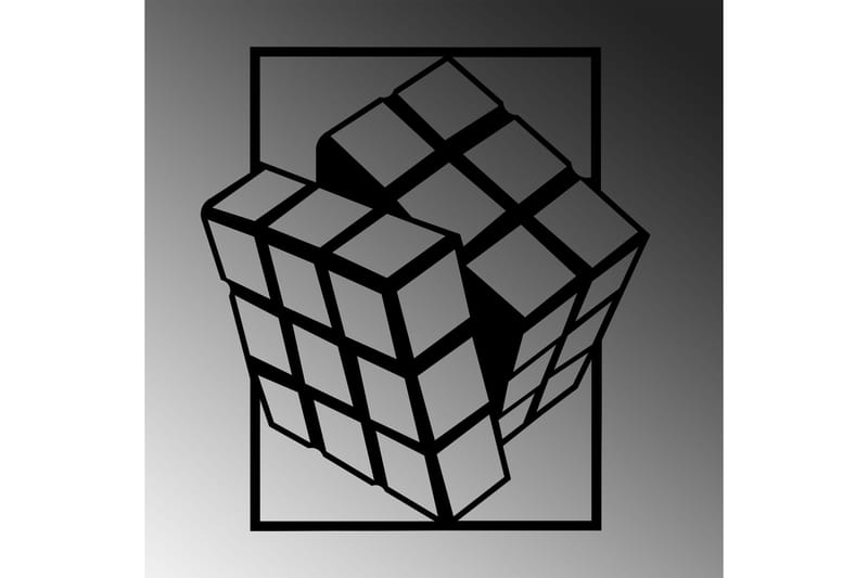 Rubik's Cube Väggdekor - Svart - Inredning - Väggdekor - Skylt - Plåtskyltar