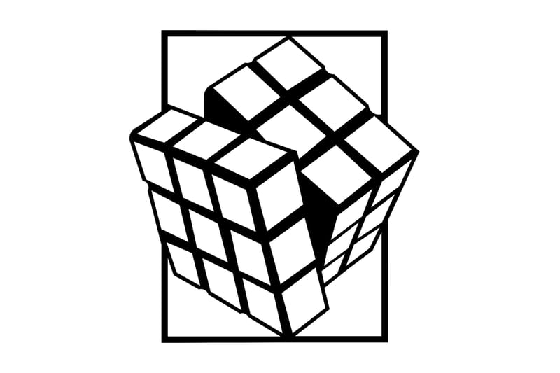 Rubik's Cube Väggdekor, Svart