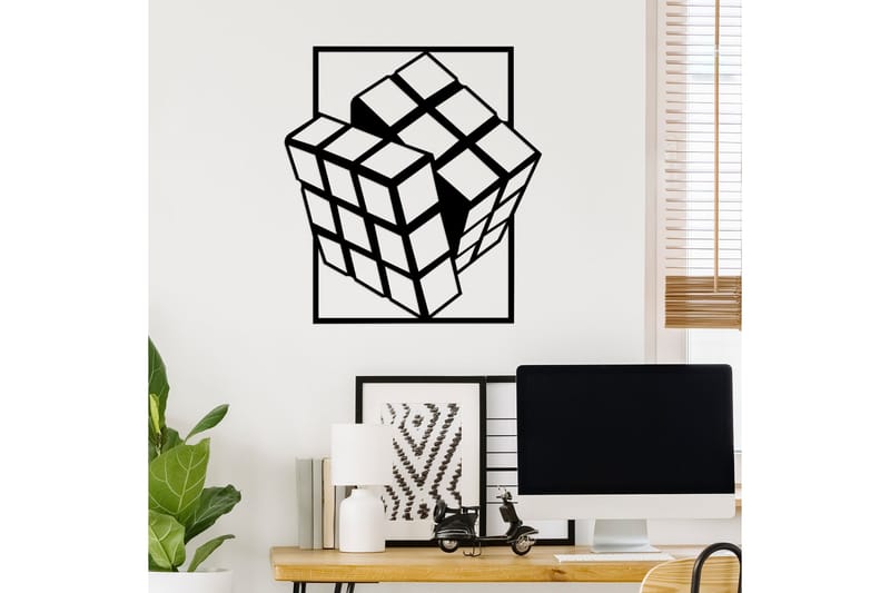 Rubik's Cube Väggdekor - Svart - Inredning - Väggdekor - Skylt - Plåtskyltar