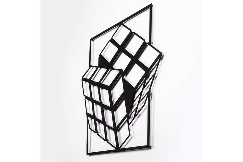 Rubik's Cube Väggdekor - Svart - Inredning - Väggdekor - Skylt - Plåtskyltar