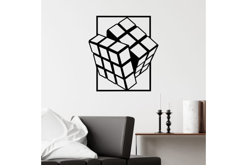 Rubik's Cube Väggdekor - Svart - Inredning - Väggdekor - Skylt - Plåtskyltar