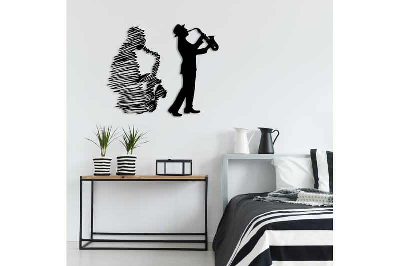 Saksafon Väggdekor - Svart - Inredning - Väggdekor - Skylt - Plåtskyltar