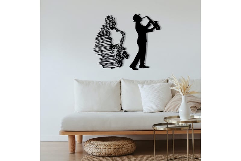 Saksafon Väggdekor - Svart - Inredning - Väggdekor - Skylt - Plåtskyltar