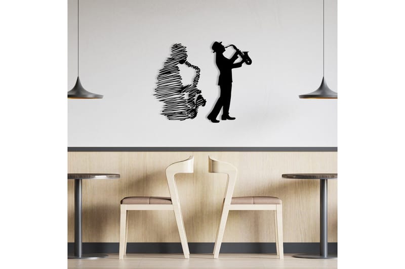 Saksafon Väggdekor - Svart - Inredning - Väggdekor - Skylt - Plåtskyltar