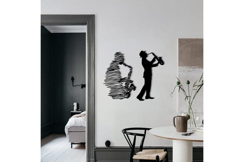 Saksafon Väggdekor - Svart - Inredning - Väggdekor - Skylt - Plåtskyltar