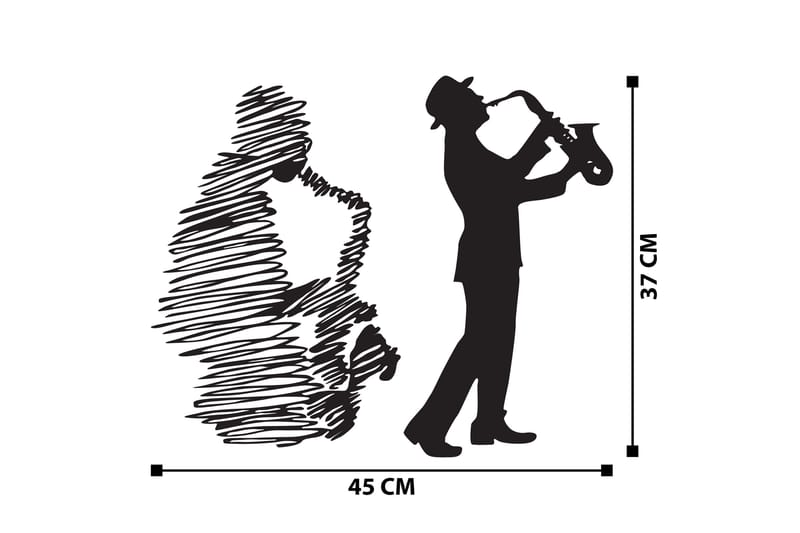 Saksafon Väggdekor - Svart - Inredning - Väggdekor - Skylt - Plåtskyltar