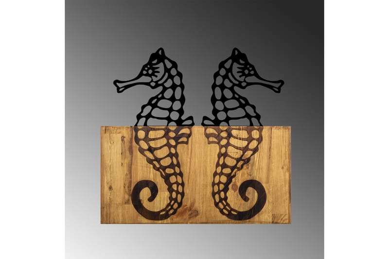 Seahorse Väggdekor - Svart/Valnöt - Inredning - Väggdekor - Skylt - Plåtskyltar