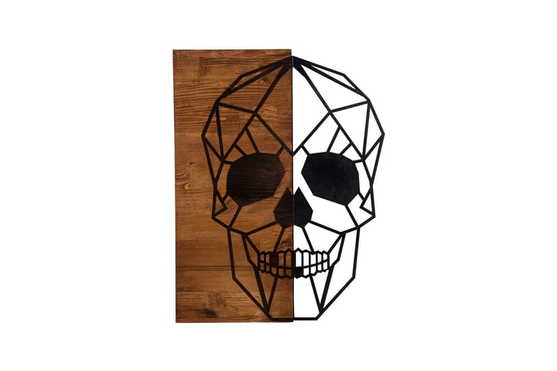 Skull Väggdekor - Svart/Valnöt - Inredning - Väggdekor - Skylt - Plåtskyltar