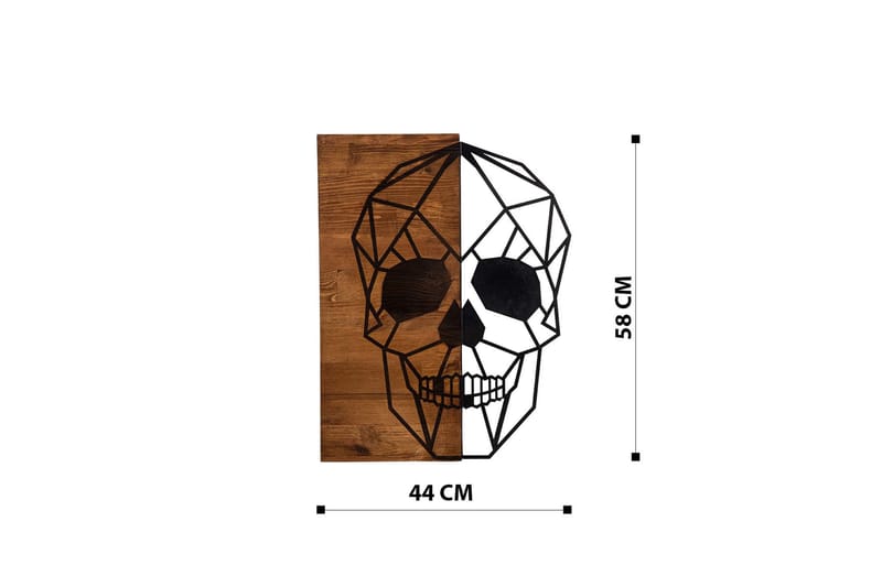 Skull Väggdekor - Svart/Valnöt - Inredning - Väggdekor - Skylt - Plåtskyltar
