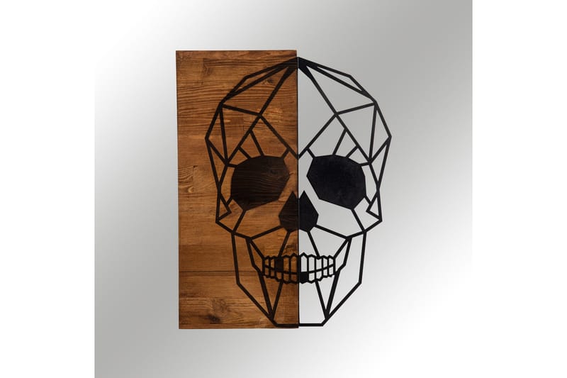 Skull Väggdekor - Svart/Valnöt - Inredning - Väggdekor - Skylt - Plåtskyltar
