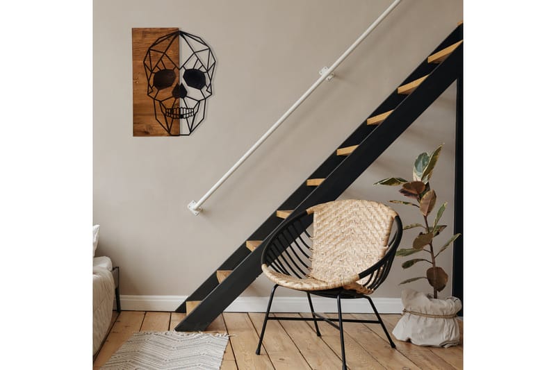Skull Väggdekor - Svart/Valnöt - Inredning - Väggdekor - Skylt - Plåtskyltar