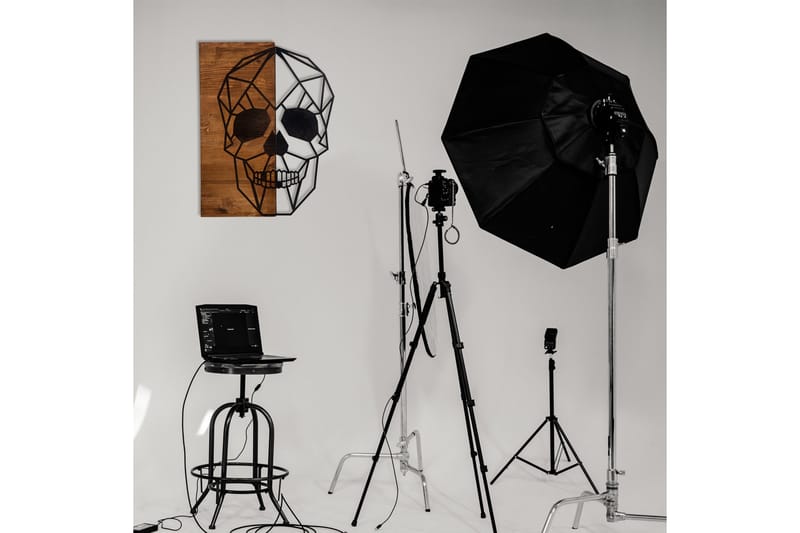 Skull Väggdekor - Svart/Valnöt - Inredning - Väggdekor - Skylt - Plåtskyltar