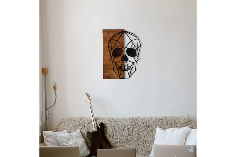 Skull Väggdekor - Svart/Valnöt - Inredning - Väggdekor - Skylt - Plåtskyltar