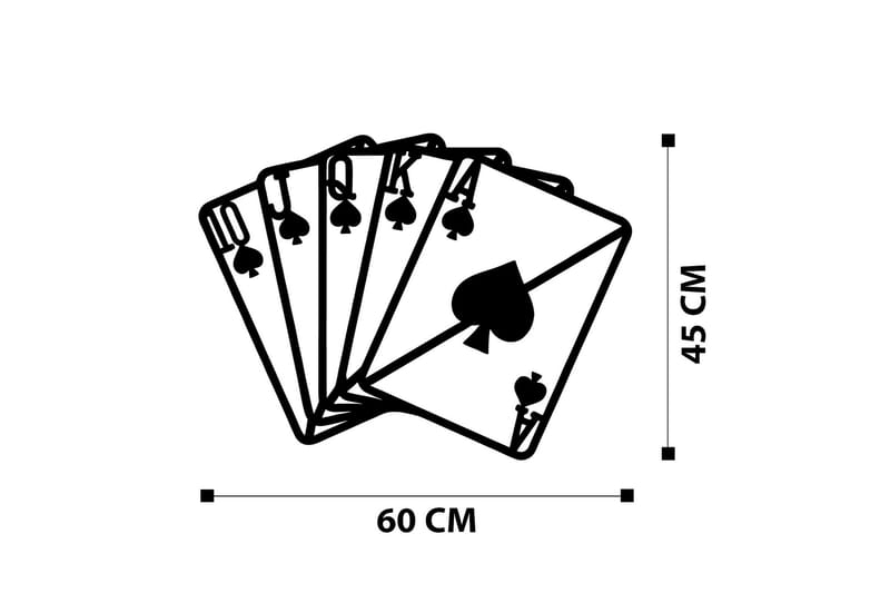 Square Ace Väggdekor - Svart - Inredning - Väggdekor - Skylt - Plåtskyltar