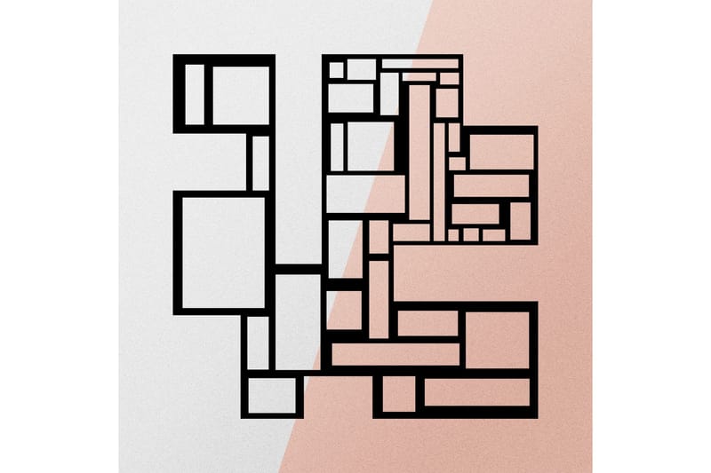 Squares Metal Decor Väggdekor - Svart - Inredning - Väggdekor - Skylt - Plåtskyltar