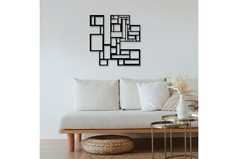 Squares Metal Decor Väggdekor - Svart - Inredning - Väggdekor - Skylt - Plåtskyltar
