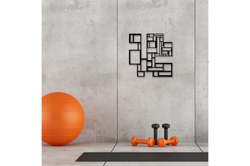 Squares Metal Decor Väggdekor - Svart - Inredning - Väggdekor - Skylt - Plåtskyltar