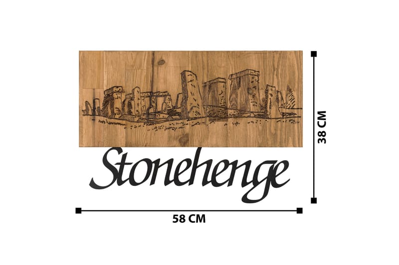 Stonehenge Väggdekor - Svart/Valnöt - Inredning - Väggdekor - Skylt - Plåtskyltar