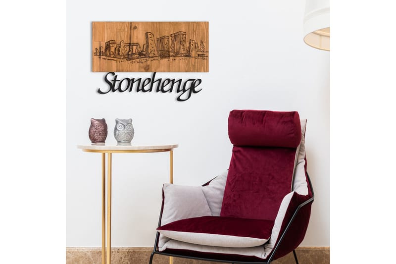 Stonehenge Väggdekor - Svart/Valnöt - Inredning - Väggdekor - Skylt - Plåtskyltar