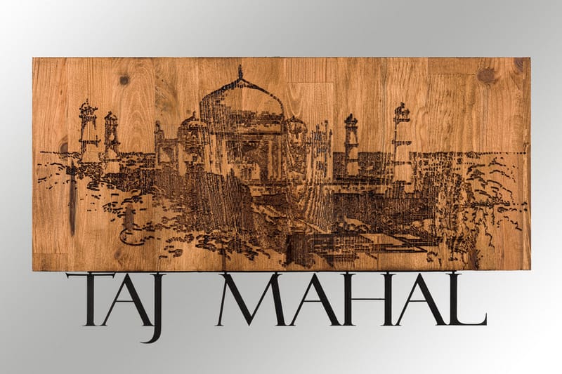 Taj Mahal Väggdekor - Svart/Valnöt - Inredning - Väggdekor - Skylt - Plåtskyltar