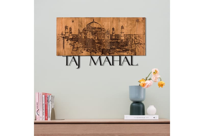 Taj Mahal Väggdekor - Svart/Valnöt - Inredning - Väggdekor - Skylt - Plåtskyltar