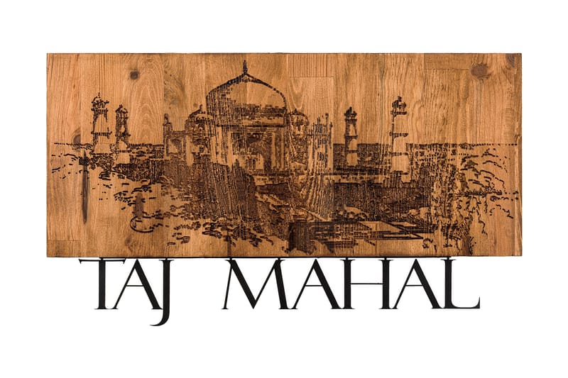 Taj Mahal Väggdekor - Svart/Valnöt - Inredning - Väggdekor - Skylt - Plåtskyltar