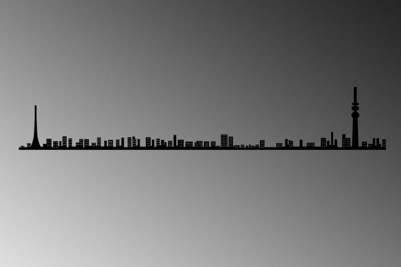 Tokyo Skyline Väggdekor - Svart - Inredning - Väggdekor - Skylt - Plåtskyltar