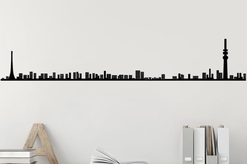 Tokyo Skyline Väggdekor - Svart - Inredning - Väggdekor - Skylt - Plåtskyltar
