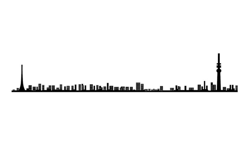 Tokyo Skyline Väggdekor - Svart - Inredning - Väggdekor - Skylt - Plåtskyltar