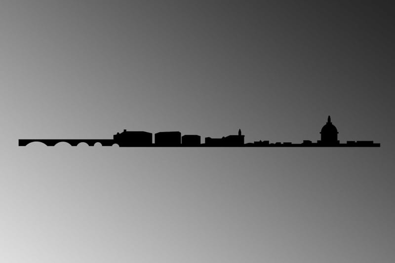 Toulouse Skyline Väggdekor - Svart - Inredning - Väggdekor - Skylt - Plåtskyltar