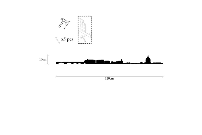 Toulouse Skyline Väggdekor - Svart - Inredning - Väggdekor - Skylt - Plåtskyltar
