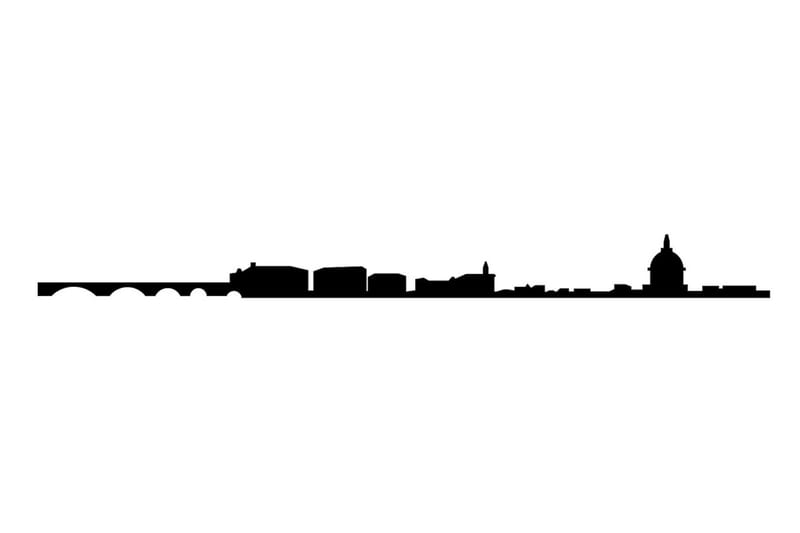 Toulouse Skyline Väggdekor - Svart - Inredning - Väggdekor - Skylt - Plåtskyltar