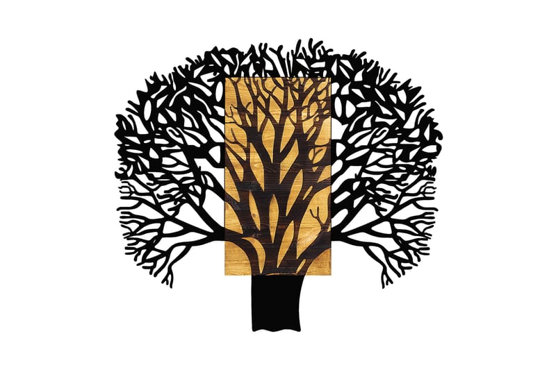 Tree 1 Väggdekor - Svart/Valnöt - Inredning - Väggdekor - Skylt - Plåtskyltar