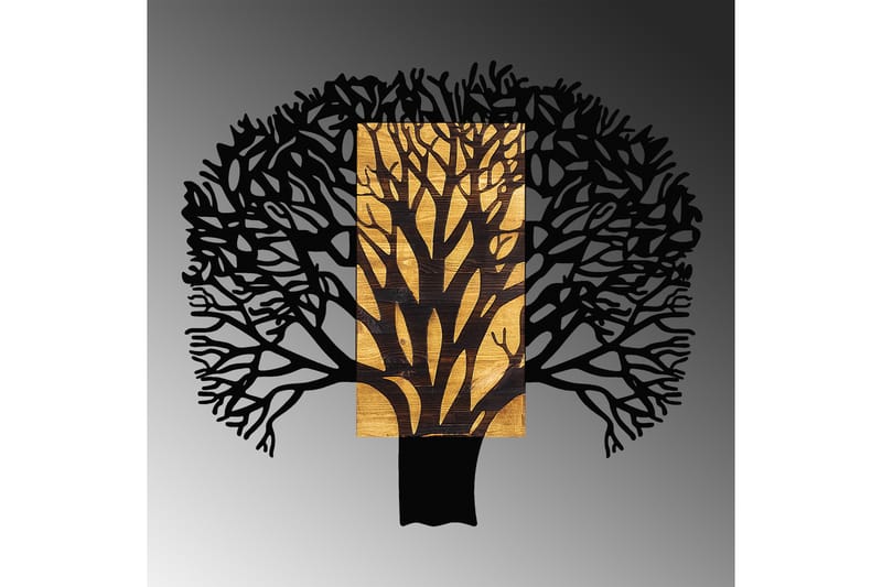 Tree 1 Väggdekor - Svart/Valnöt - Inredning - Väggdekor - Skylt - Plåtskyltar