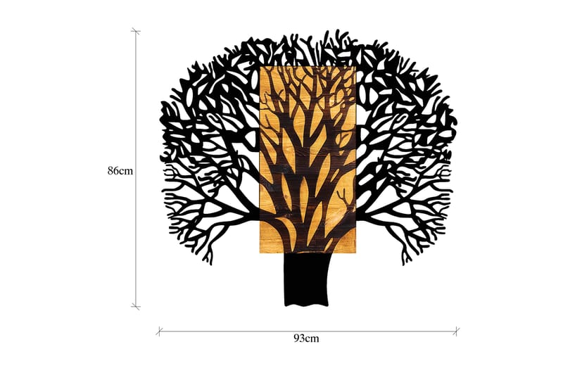 Tree 1 Väggdekor - Svart/Valnöt - Inredning - Väggdekor - Skylt - Plåtskyltar