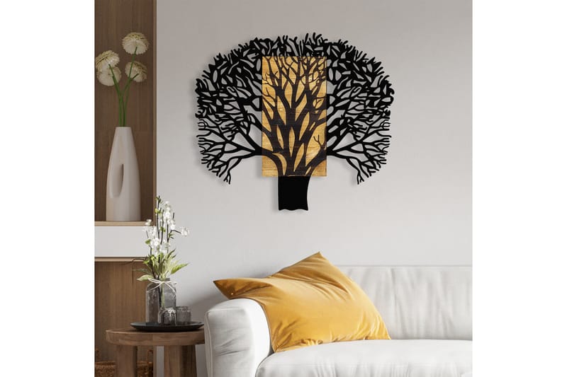 Tree 1 Väggdekor - Svart/Valnöt - Inredning - Väggdekor - Skylt - Plåtskyltar