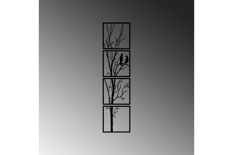 Tree And Birds 30 cm Väggdekor - Svart - Inredning - Väggdekor - Skylt - Plåtskyltar