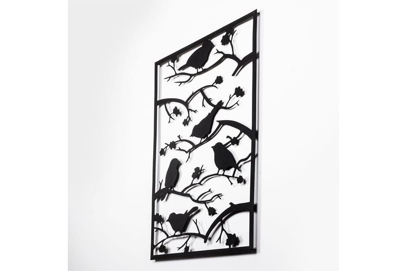 Tree Branch Birds Väggdekor - Svart - Inredning - Väggdekor - Skylt - Plåtskyltar