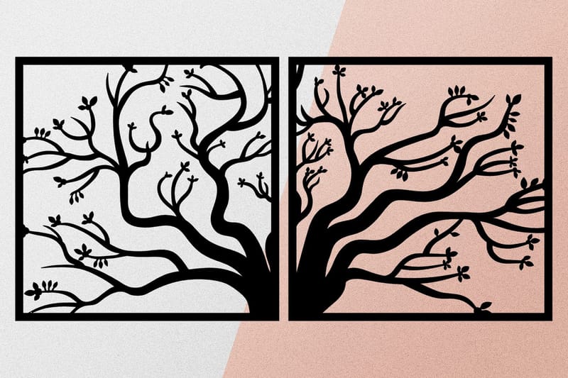 Tree Metal Decor Väggdekor - Svart - Inredning - Väggdekor - Skylt - Plåtskyltar