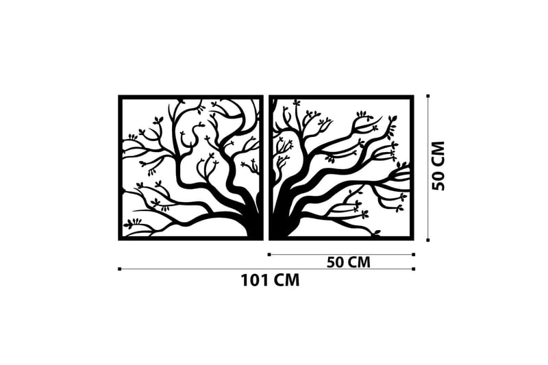 Tree Metal Decor Väggdekor - Svart - Inredning - Väggdekor - Skylt - Plåtskyltar