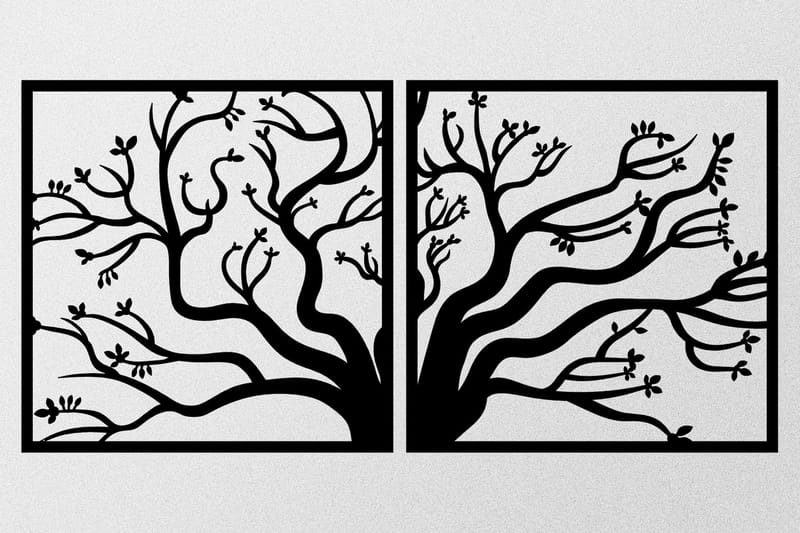 Tree Metal Decor Väggdekor - Svart - Inredning - Väggdekor - Skylt - Plåtskyltar