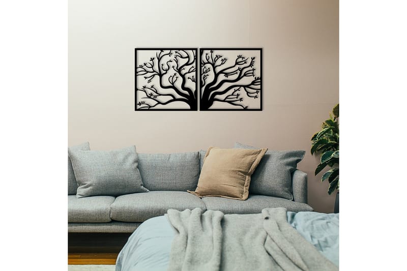 Tree Metal Decor Väggdekor - Svart - Inredning - Väggdekor - Skylt - Plåtskyltar