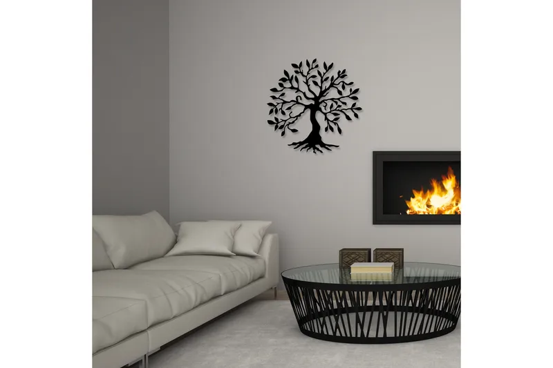 Tree Metal Väggdekor, Svart