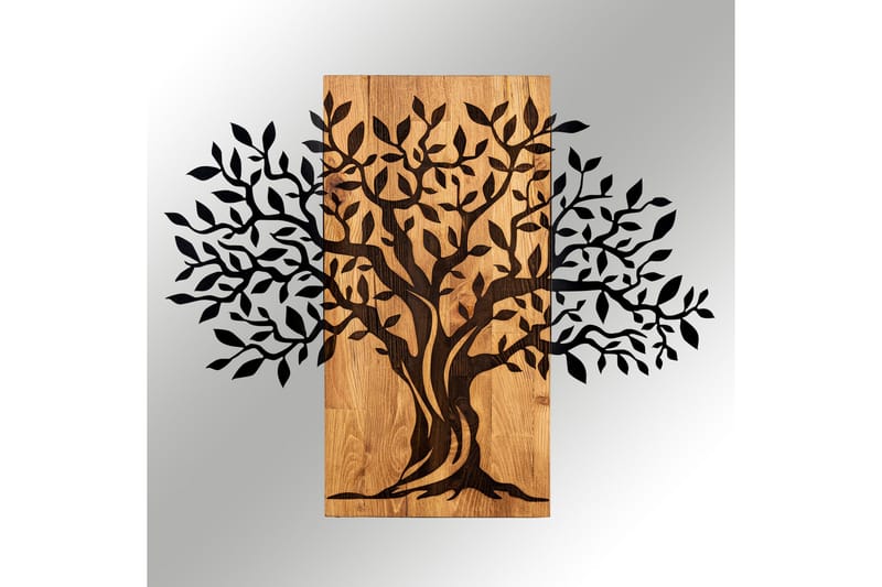 Tree Wooden Wall Accessory Väggdekor - Svart/Valnöt - Inredning - Väggdekor - Skylt - Plåtskyltar