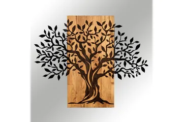Tree Wooden Wall Accessory Väggdekor - Svart/Valnöt - Inredning - Väggdekor - Skylt - Plåtskyltar