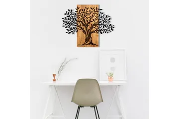 Tree Wooden Wall Accessory Väggdekor - Svart/Valnöt - Inredning - Väggdekor - Skylt - Plåtskyltar
