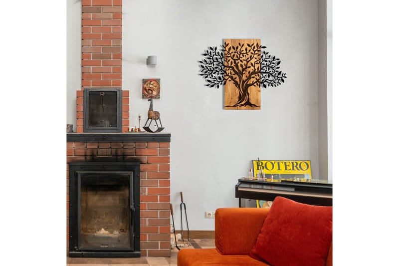 Tree Wooden Wall Accessory Väggdekor - Svart/Valnöt - Inredning - Väggdekor - Skylt - Plåtskyltar
