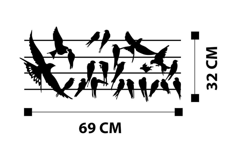 Uccello Väggdekor - Svart - Inredning - Väggdekor - Skylt - Plåtskyltar